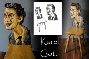 3, Karel Gott, Dlabal vyřezávaná židle podle fotografie ASCII