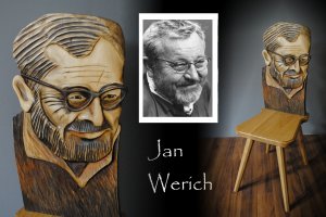 8, Jan Werich, Dlabal vyřezávaná židle podle fotografie ASCII